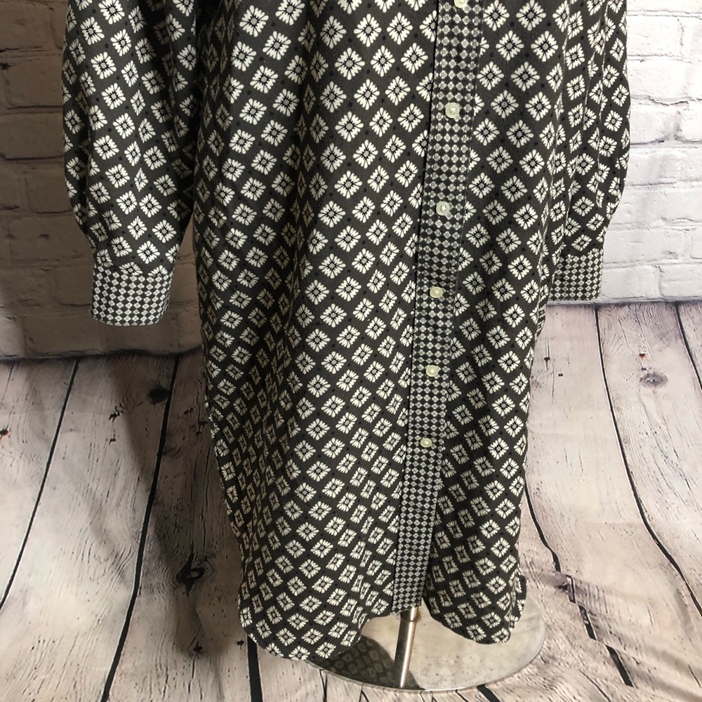 Loft-Gray & Black Geometric Patterned Shirt Sheat… - image 4